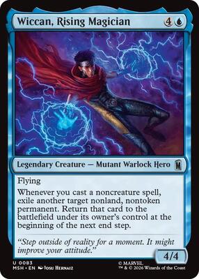 Wiccan, Rising Magician card from Marvel Super Heroes
