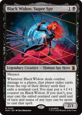 Black Widow, Super Spy card from Marvel Super Heroes