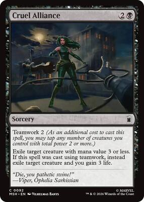 Cruel Alliance card from Marvel Super Heroes