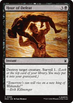 Hour of Defeat card from Marvel Super Heroes