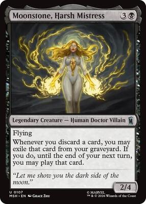 Moonstone, Harsh Mistress card from Marvel Super Heroes