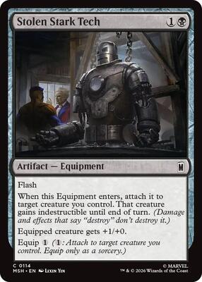 Stolen Stark Tech card from Marvel Super Heroes