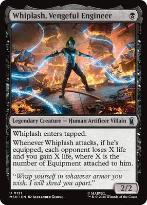 Whiplash, Vengeful Engineer card from Marvel Super Heroes