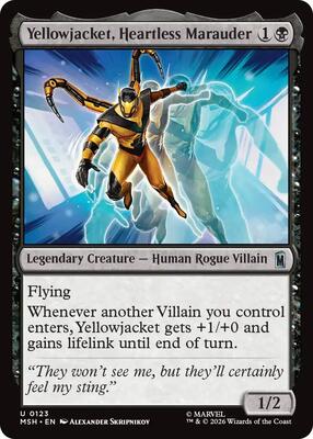 Yellowjacket, Heartless Marauder card from Marvel Super Heroes
