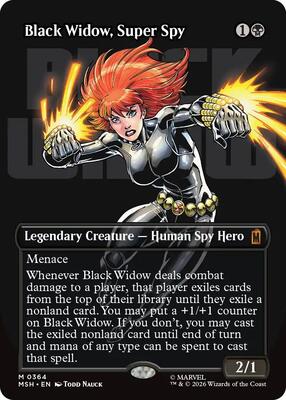 Black Widow, Super Spy (Borderless) (0364) card from Marvel Super Heroes
