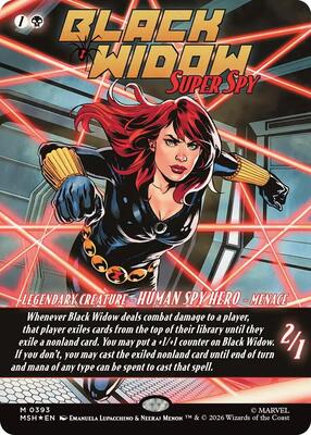 Black Widow, Super Spy (Borderless) (0393) card from Marvel Super Heroes