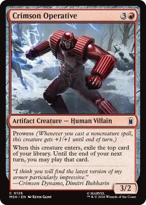 Crimson Operative card from Marvel Super Heroes