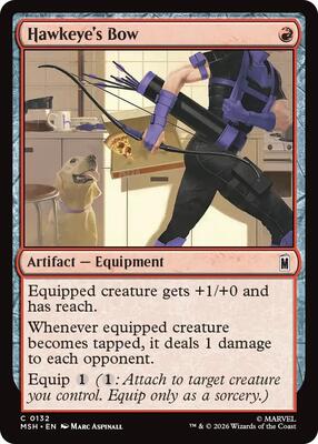 Hawkeye's Bow card from Marvel Super Heroes