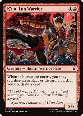 K'un-Lun Warrior card from Marvel Super Heroes