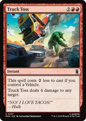 Truck Toss card from Marvel Super Heroes