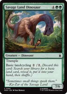 Savage Land Dinosaur card from Marvel Super Heroes