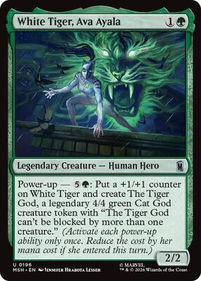 White Tiger, Ava Ayala card from Marvel Super Heroes