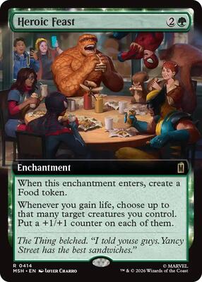Heroic Feast (Extended Art) card from Marvel Super Heroes