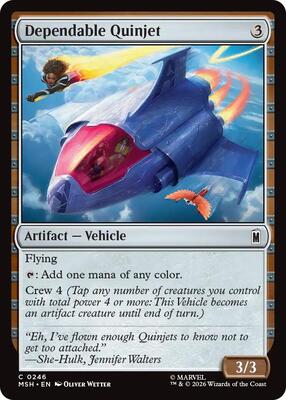 Dependable Quinjet card from Marvel Super Heroes