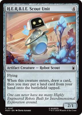 H.E.R.B.I.E. Scout Unit card from Marvel Super Heroes