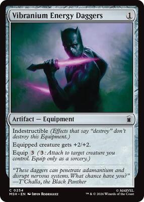 Vibranium Energy Daggers card from Marvel Super Heroes