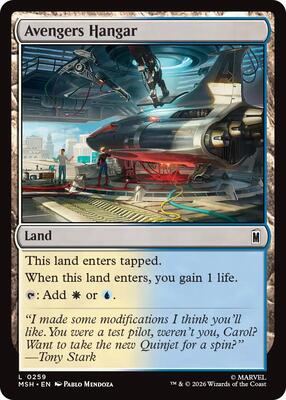 Avengers Hangar card from Marvel Super Heroes