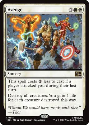 Avenge card from Commander: Marvel Super Heroes