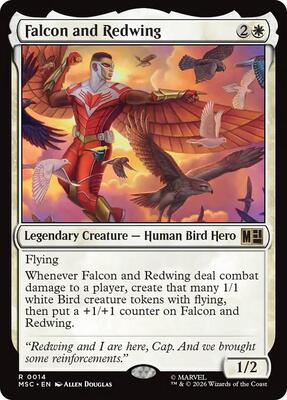 Falcon and Redwing card from Commander: Marvel Super Heroes