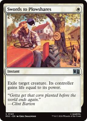 Swords to Plowshares card from Commander: Marvel Super Heroes