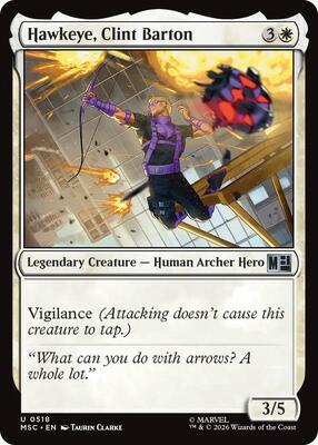 Hawkeye, Clint Barton (0518) card from Commander: Marvel Super Heroes