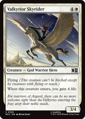 Valkyrior Skyrider card from Commander: Marvel Super Heroes