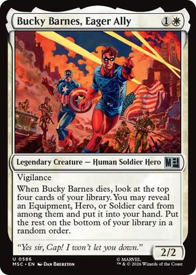 Bucky Barnes, Eager Ally card from Commander: Marvel Super Heroes