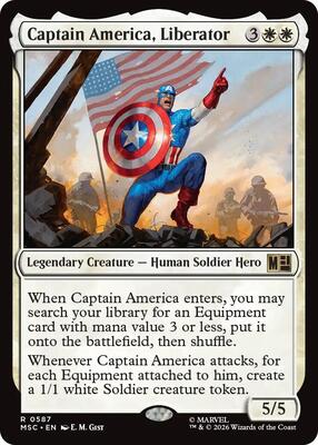 Captain America, Liberator card from Commander: Marvel Super Heroes