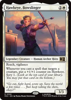 Hawkeye, Bowslinger card from Commander: Marvel Super Heroes