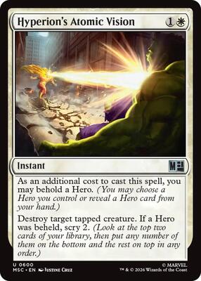 Hyperion's Atomic Vision card from Commander: Marvel Super Heroes