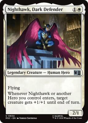 Nighthawk, Dark Defender card from Commander: Marvel Super Heroes