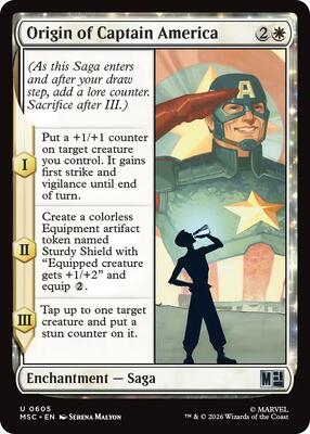Origin of Captain America card from Commander: Marvel Super Heroes