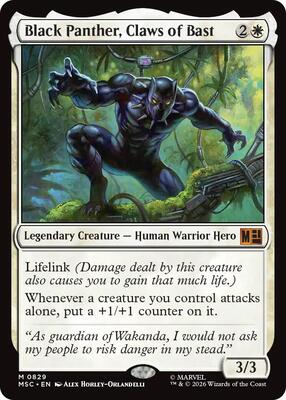 Black Panther, Claws of Bast card from Commander: Marvel Super Heroes