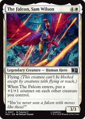 The Falcon, Sam Wilson (0837) card from Commander: Marvel Super Heroes