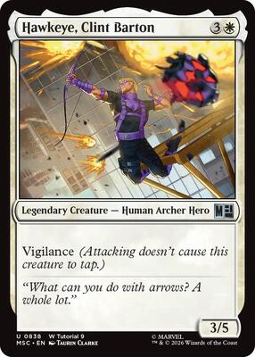 Hawkeye, Clint Barton (0838) card from Commander: Marvel Super Heroes