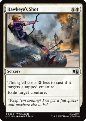 Hawkeye's Shot (0839) card from Commander: Marvel Super Heroes