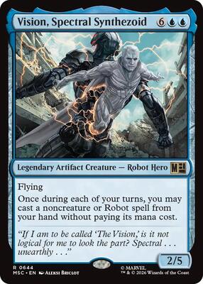 Vision, Spectral Synthezoid card from Commander: Marvel Super Heroes