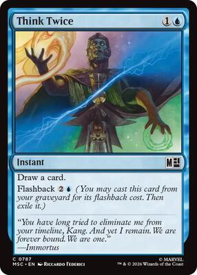 Think Twice card from Commander: Marvel Super Heroes