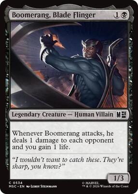 Boomerang, Blade Flinger card from Commander: Marvel Super Heroes