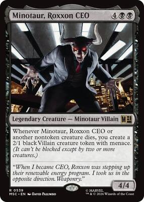 Minotaur, Roxxon CEO card from Commander: Marvel Super Heroes