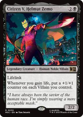 Citizen V, Helmut Zemo card from Commander: Marvel Super Heroes
