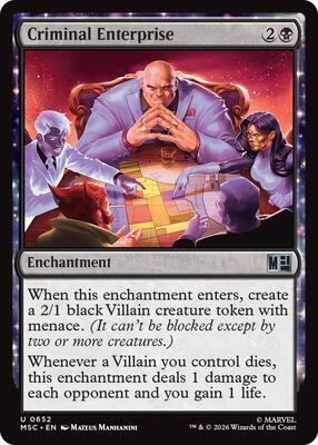 Criminal Enterprise card from Commander: Marvel Super Heroes