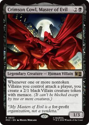 Crimson Cowl, Master of Evil card from Commander: Marvel Super Heroes