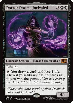 Doctor Doom, Unrivaled card from Commander: Marvel Super Heroes