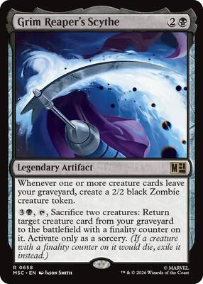 Grim Reaper's Scythe card from Commander: Marvel Super Heroes