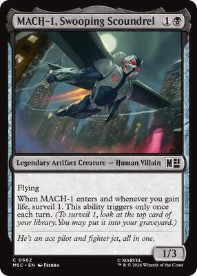 MACH-1, Swooping Scoundrel card from Commander: Marvel Super Heroes