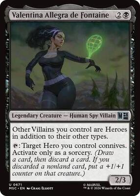 Valentina Allegra de Fontaine card from Commander: Marvel Super Heroes