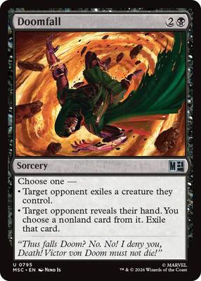 Doomfall card from Commander: Marvel Super Heroes