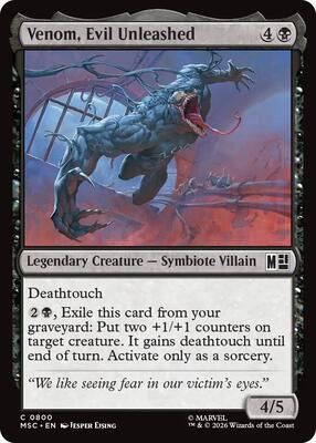 Venom, Evil Unleashed card from Commander: Marvel Super Heroes