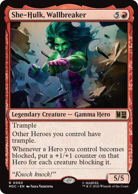 She-Hulk, Wallbreaker card from Commander: Marvel Super Heroes
